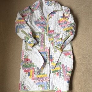 Handmade Feedsack Quilted Long Coat